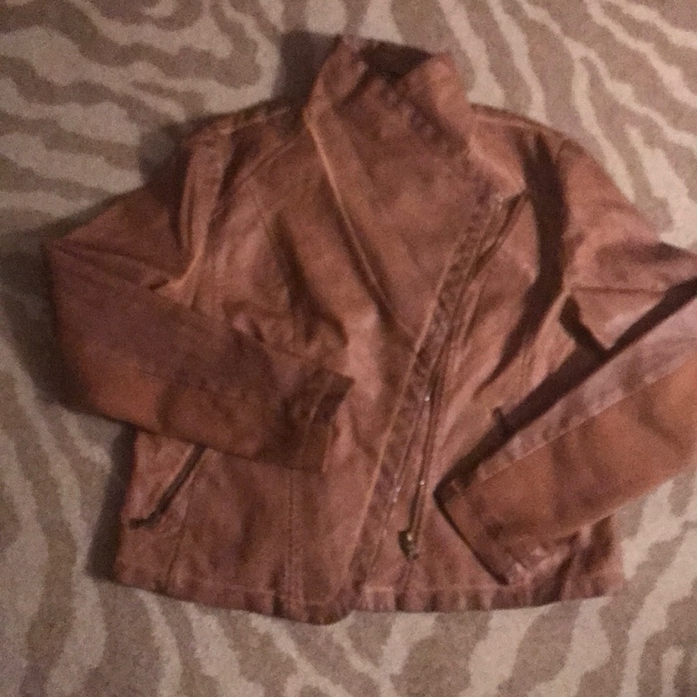 ⭐️ Faux Leather  Moto Jacket ⭐️ never worn .